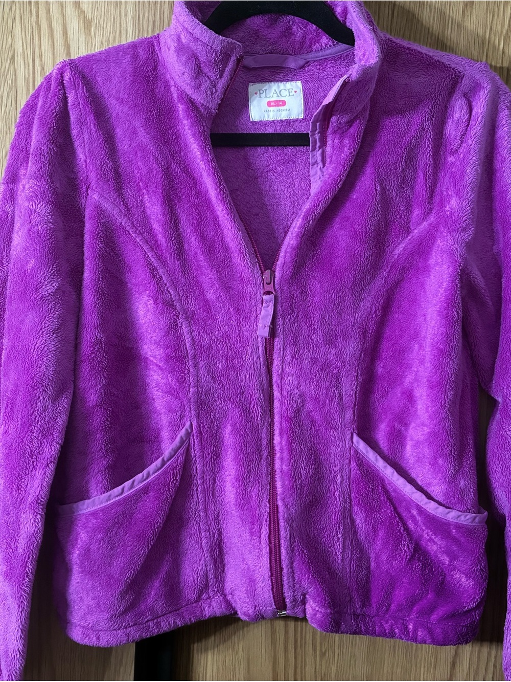 The Children's Place Plush Zip-Up Jacket in Purple
